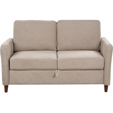 Medžiaginė sofa Beige/Taupe 2 sėdimųjų vietų, minkšta, su saugykla Mare