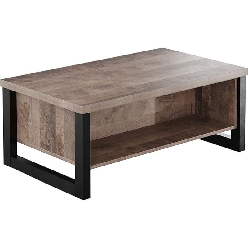 trendteam smart living - Coffee Table Living Room Table - Living Room - Emile - Assembled Dimensions (W x H x D) 110 x 45 x 65 cm - Colour Tobacco Oak with Matera - 2029108C5