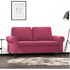 Homgoday 2-Sitzer-Sofa Gästesofa Modern Sofa Couch mit Rückenlehne Armlehne Stoffsofa Sitzsofa Sitzmöbel Sofa für Wohnzimmer Schlafzimmer Weinrot 120 cm Samt