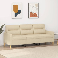 Homgoday 3 vietų sofa Svečių sofa Šiuolaikinė sofa sofa su atlošu Porankis Sėdynė Baldai Audinys Sofa Svečių sofa Sėdimoji sofa Svetainės miegamasis Kreminis 180 cm audinys