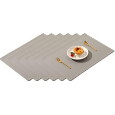 ApuaVireo&Co Tischsets, Tischsets, waschbar, hitzebeständig, Kunstleder, Mehrfarbig, 42,9 x 29,9 cm, 6 Stück(Grey)
