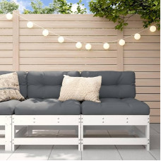 Homgoday 2 Pack White Solid Pine Wood Garden Sofas Outdoor Garden Bed Sofa Sofa Sofa Garden Living Room Patio Outdoor Furniture k1