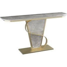 Šiuolaikinis konsolinis stalas, siauras įėjimo stalas su metaliniu pagrindu, sofos stalas, prieškambario stalas, skirtas svetainei, prieškambariui, fojė, 80/100/120 cm (spalva: pilka, dydis: 120 cm), -1
