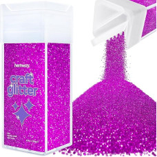 Hemway Craft Glitter Shaker 130 g / 4.6 oz Glitter for Arts, Crafts, Resin, Tumblers, Nails, Painting, Decoration, Festival, Cosmetic, Body - Microfine (1/256 Inch 0.004 Inch 0.1 mm) - Fuchsia Pink