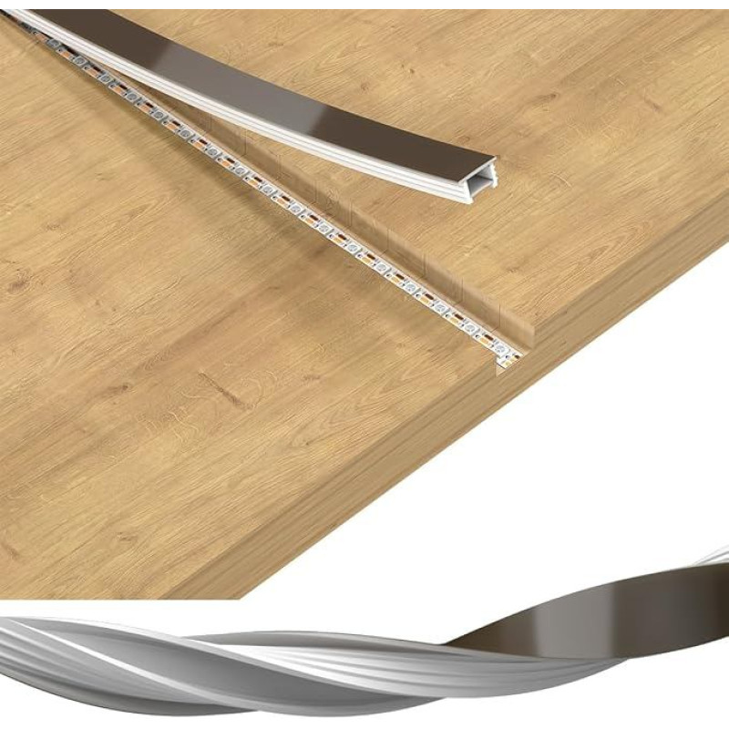BTF-LIGHTING T1510 5 m LED neono silikono profilio lanksti medžiaga pilkai ruda 