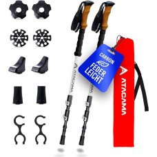 ATACAMA Wanderstöcke verstellbar aus Carbon oder Aluminium mit Korkgriff | Ergonomische Nordic Walking Stöcke für Damen & Herren | Leichte Trekkingstöcke Teleskop für Bergsport und jedes Gelände
