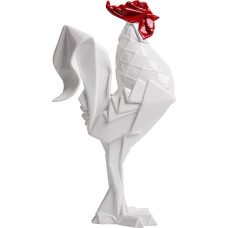 Gaidys Skulptūra Gyvūno figūra Statulėlė Šiuolaikinė dekoracija Menas Gyvenimas Dovana Ornamentas Šeimos mylėtojai Draugai Derva Balta 31 cm