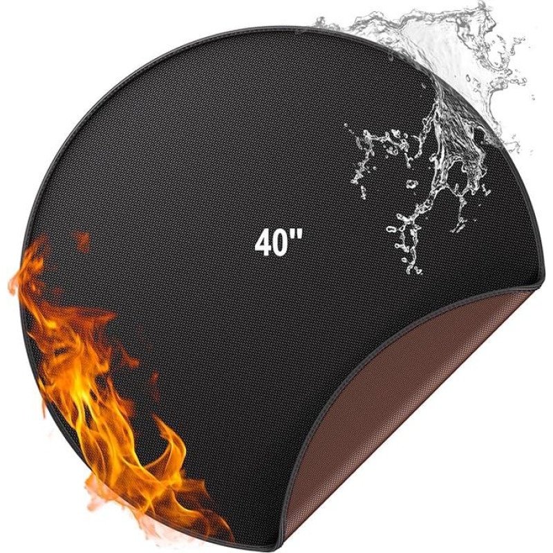 Ugniai atsparus kilimėlis Fire Pit Underlay 2315°C Fire Protection Mat Heat Protection Mat 91.4 cm BBQ Grills Mat Thick Splatter Grill Rug for Floor Patio Deck Lawn, sulankstomas atsparus vandeniui