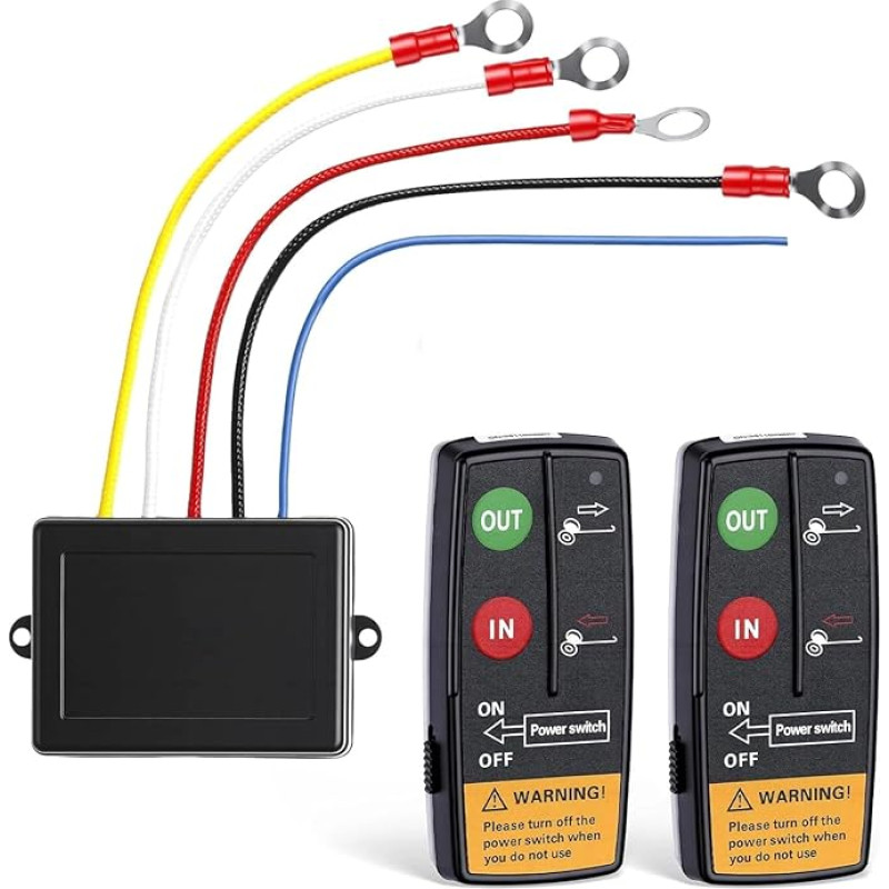 Kabelloses Recovery Winden-Fernbedienungs-Set, 12 V 24 V für LKW, ATV, SUV, Controller, Kombinationsschalter, 12 V, 24 V, Fernbedienungsschalter, ohne