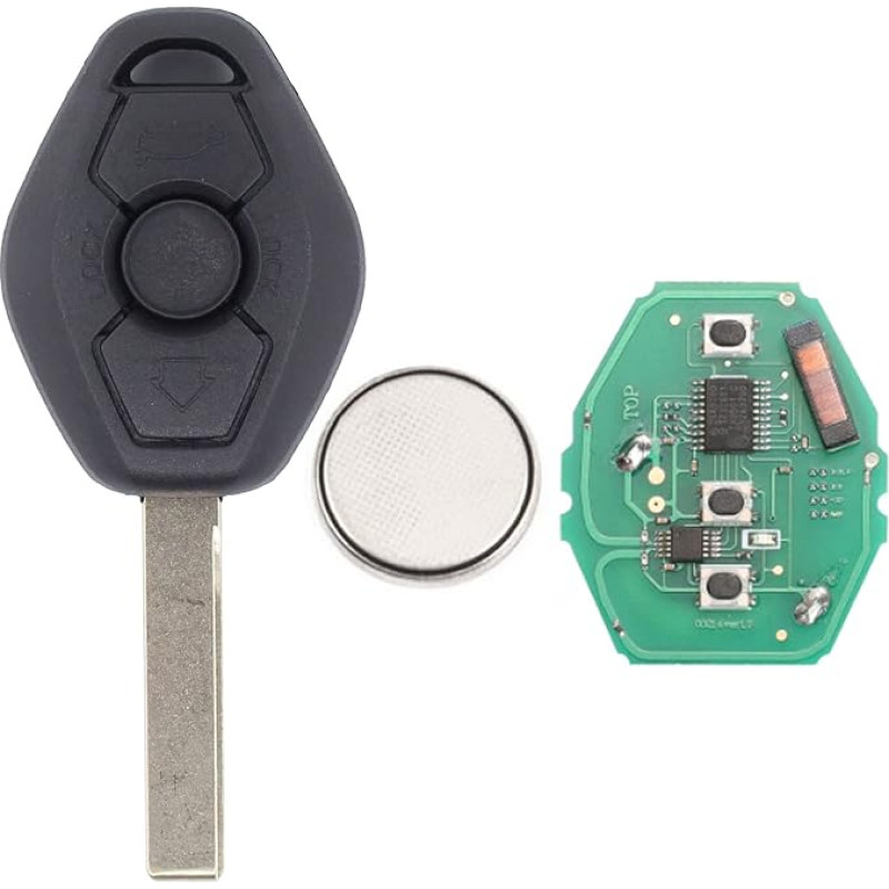 Raktas Radijo nuotolinio valdymo automobilio raktas 3 mygtukai siųstuvas perdavimo vienetas 868 MHz ID46 PCF7942 lustas su elektronine kortele atsakiklio korpusas frezavimo baterija 5 serijos E60 6 serijos E63 E64 X5 E53 Z4