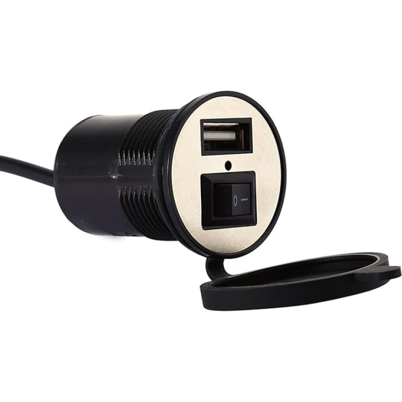 12 V USB lizdas automobilinis įkroviklis su jungikliu 12 V greitojo įkrovimo vandeniui atsparus įkrovimo lizdas išmaniajam telefonui GPS planšetiniam kompiuteriui skaitmeniniam fotoaparatui