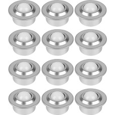 12 Stück 15mm Kugelrollen Möbelrollen Universal Kugellager Transferlager Kugel Transfer Kugel Transfer Kugelrollenlager für Möbel Gepäck Schiebe Schlitten Förderrolle Tragfähigkeit 15kg(mit Nylonkugel)