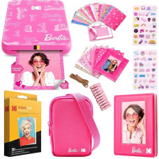 Kodak x Barbie Step Slim Wireless Instant Photo Printer Gift Bundle (Distinctive Style) + Camera Bag, Photo Album, Stickers & Hanging Frame, 50 Stickers + Zinc Paper (20 Sheets)
