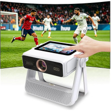 Smart Beamer 4K Unterstützt, FHD 1080P Projektor mit Touchscreen,Dual-Display Heimkino Projektor 1200ANSI/Autofokus/WiFi 6 Bluetooth/1000+ Apps/25W Audio für Heimkino Schlafzimmer Camping