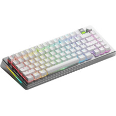 Glorious Gaming GMMK 3 PRO: (Bluetooth ir 2,4 GHz), Hot-Swap (MX-Schalter), aliuminio dangtelis ir apšvietimo sistema, Doubleshot-Tastenkappen, TKL 75 %, USA QWERTY - Silber