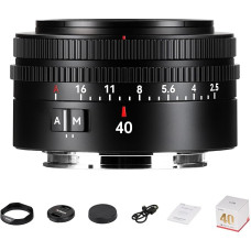 7artisans Auto Focus 40mm F2.5 Full Frame Lens, Supports Automatic/Manual, Compatible with Sony FX A1, A9, A7M, A7R, A7S, A7C, ZVE Series, FX3, A9II, A7M2, A7S2