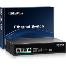 6 prievadų 2,5Gb nevaldomas PoE komutatorius su 4 x 2,5G Base-T PoE prievadais, 2 x 10G SFP+ Uplink, 802.3af/at (PoE+), 60 Gb/s komutavimo pajėgumas, GigaPlus 2,5G PoE komutatorius, skirtas 2,5 Gb NAS/PC, 