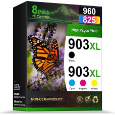903XL daugiapakopės spausdintuvo kasetės, suderinamos su HP 903 XL HP 903 kasetėmis, skirtomis HP Officejet Pro 6970 6960 rašalo kasetėms, skirtoms Officejet 6950 6960 daugiafunkciniam spausdintuvui (8 pakuotės)