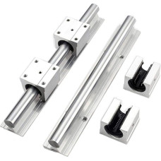 Profesionalus 2-teilige 20 mm-Stange SBR20, vollständig unterstützte lineare Schienenführungswelle mit 4-teiligem SBR20UU-Gleitkugellagerblock for CNC(100mm)