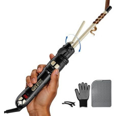 Automatinė garbanojimo žnyplė su 9 mm sukimosi funkcija - profesionali garbanojimo žnyplė mažoms garbanoms su 14 karščio nustatymų (100-230 °C), LED ekranu, 30 s greitu įkaitimu, automatiniu išsijungimu, skirta trumpiems ir švelniems plaukams