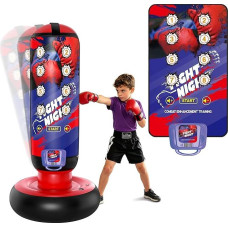Boxziel Kinder - Interaktives Boxtraining Gerät mit Musik & Licht - Selbstklebendes Punch Target zum Aufkleben per Klett - Ideal für Boxsack - Zubehör Geschenk