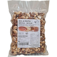 Sicilian Peel Dried Fruit Mix - Roasted Almonds, Peeled Roasted Almonds, Roasted Hazelnuts and Walnuts - Vitamin and Fibre Source Gluten Free (500g)