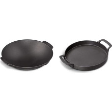 Enders Switch Grid Wok, Black, Made of Solid, Enamelled Cast Iron & Switch Grill Pan, Cast Iron, Gas Grill with Grate System