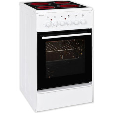 „Exquisit“ elektrinė viryklė ECM 5-4, atskirai stovinti viryklė, 50 cm, stiklo keraminė kaitvietė, 46 litrų talpos virimo kamera, balta