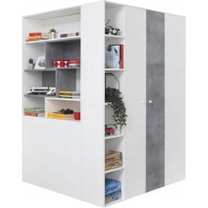 Generisch SISI SI01 Walk-In Wardrobe Corner Wardrobe for Teenagers' Room (R/L) (White LUX/Concrete)