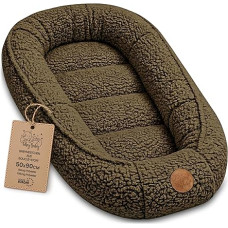 Kūdikių lizdelis „Baby Nest“ iš buklės audinio – „Baby Nest“ naujagimių lizdelis, skirtas vaikų lovelėms ir kūdikių lovelėms, nešiojamas, minkštas lizdelis-kokonas berniukams ir mergaitėms, rudos spalvos