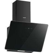 COMFEE kampinė virtuvės gartraukė ANGJ64B-60 iš grūdinto stiklo ir nerūdijančio plieno, 60 cm pločio, su jutikliniu LED ekranu, recirkuliacijos ir ištraukimo sistemomis, montuojama ant sienos, virtuvės gartraukė, 600 mm, juoda