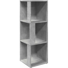 vidaXL Corner Shelf with 3 Compartments Standing Shelving Bookcase Wall Shelf Corner Cabinet Decoration Living Room Bedroom Office Concrete Grey 33 x 33 x 100 cm Wood Material