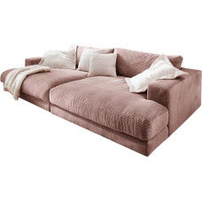 KAWOLA – Didelė sofa „Madeline“ – Klasikinė dizainerio sukurta „Cord XXL“ sofa – Patogi ir elegantiška – 290 x 86 x 170 cm, rožinė, poliesteris