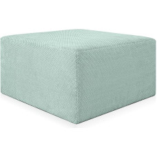 Deshome - Pouf Footstool Sofa Fabric Water-Repellent Velvet Effect: Stool Modern Design Sofa Living Room Bedroom Puff Foot Stool Living Room Demeter (83 x 83 x 44 cm, Turquoise)