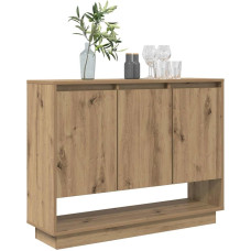 vidaXL Artisan Oak Freestanding Sideboard with 3 Doors Size 97 x 29 x 75 cm Large Storage Space Sturdy Built Indoor Furniture Living Dining Room Rustic Buffet