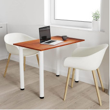 AKKE Dining Room Table with White Legs, Dining Table, Kitchen Table, Office Table, Locarno, 70 x 40 cm