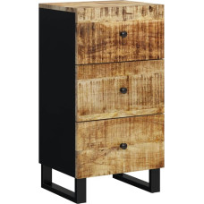vidaXL Sideboard, Highboard with 3 Drawers, Chest of Drawers, Side Cabinet with Iron Legs, Living Room Cabinet, Sideboard, Solid Wood Mango