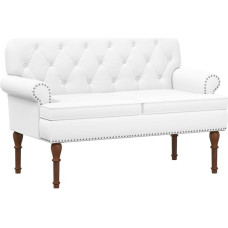 vidaXL Two Seater with Button Stitching White 120 x 65 x 77 cm Faux Leather