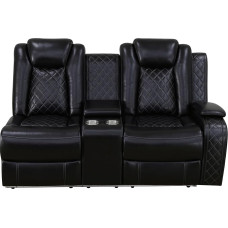 Schwarzes atmungsaktives Leder-Sofa-Set, überfüllte Möbel für Wohnzimmer, GN4730-L