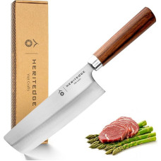 HERITEDGE RUA S | Rankomis kalto „Nakiri“ virtuvės peilis, 17 cm | Rankų darbo, pagamintas tradicinėje kalvėje | Nerūdijantis plienas, 56–58 HRC | Tamarindo mediena | „Misü“ – Mike’o Süsserio kūrinys