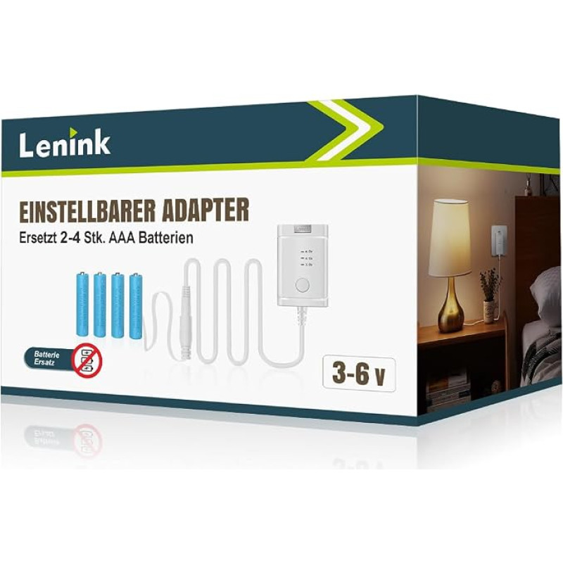Lenink AAA Batteries Power Supply Adapter for 2-4 AAA Batteries through 3 V 4.5 V 6 V Compatible with Kitchen Scales Digital, Wireless Bell, Timer Children, DOOMAY Digital Alarm Clock, Christmas Decoration etc