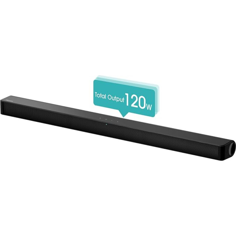 „Hisense HS205G“ 2.0 kanalų garso juosta, 120 W, „DTS Virtual: X“, „Bluetooth 5.0“, HDMI ARC, USB, optinis išėjimas, ekvalaizeris, galima montuoti ant sienos, juoda
