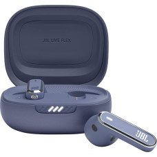 „JBL Live Flex“ – ausinės su „Bluetooth“ ir 40 valandų baterijos veikimo trukme – su triukšmo slopinimu ir atsparios vandeniui – mėlynos spalvos