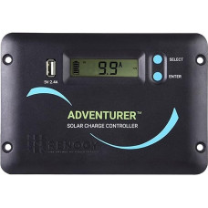 „Renogy Adventurer-Li 30A“ saulės energijos reguliatorius – Įleidžiamas montavimas į karavano/kemperio sienas, 12 V/24 V automobilių PWM įkroviklis, LCD ekranas, suderinamas su ličio ir AGM/gelio akumuliatoriais | 50 V PV įėjimas, LCD, AGM/gelio/skysto el
