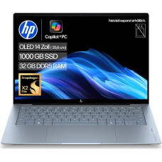 „HP OmniBook Ultra“ nešiojamasis kompiuteris (14 colių 3K OLED jutiklinis ekranas, „Snapdragon“, 32 GB RAM, 1 TB, „Win11“, QWERTZ) - Mėlynas | Aukščiausios klasės nešiojamasis kompiuteris su jutikliniu ekranu, 85 NPU TOPs, skirtas kūrybiniams projektams i
