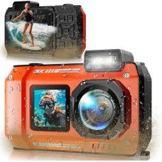 33FT Underwater Camera, 8K 70MP Waterproof Digital Camera for Snorkelling