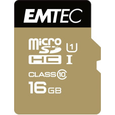 EMTEC „Gold+“ microSDHC 16 GB atminties kortelė, greitis iki 21 MB/s, Class 10