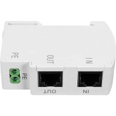 „Ethernet“ apsauga nuo viršįtampių, Gigabit PoE, DIN bėgelis, RJ45 tinklo apsauga nuo viršįtampių, LAN, CAT5, CAT6, žaibo srovės ribotuvas, montuojamas ant 36 mm DIN bėgelio
