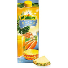 „Pfanner C+D+A“ vaisių gėrimas – ananasų, apelsinų, citrinų ir morkų gėrimas – ne mažiau kaip 30 % vaisių (1 x 2 l)