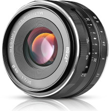 „Meike“ MK-35 mm – F1,7 didelio diafragmos skersmens fiksuoto židinio nuotolio rankinio fokusavimo APS-C fotoaparato objektyvas, skirtas „Sony“ A6300, A6000, A6100, NEX3, NEX5, NEX6, NEX7, A5000, A5100 (SONY)